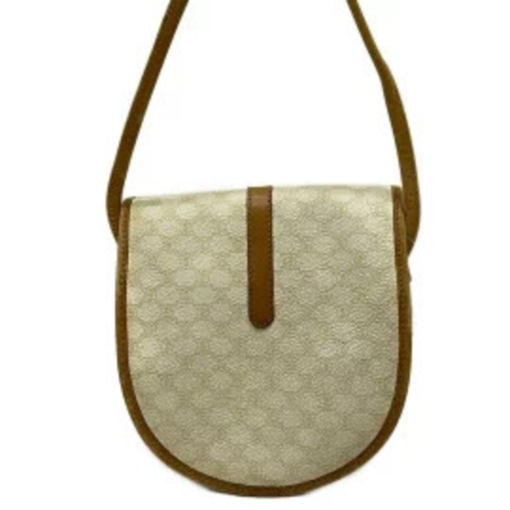 Celine Shoulder White Bag Beige Macadam Leather White Tan